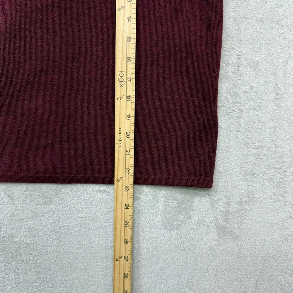 Madewell Shirt Women's Small Mockneck Puff‎ Sleeve Top Burgundy Knit Long Sleeve